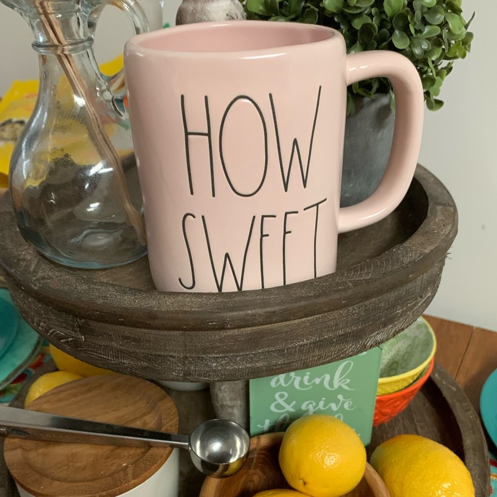 RAE DUNN • Mug • HOW SWEET• by Magenta • PINK • Stoneware • coffee cup